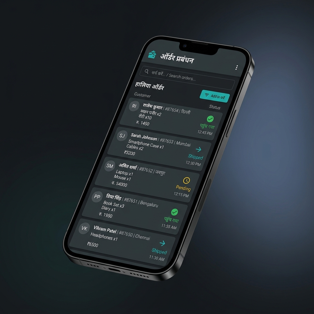 Kiko App showing organized customer orders